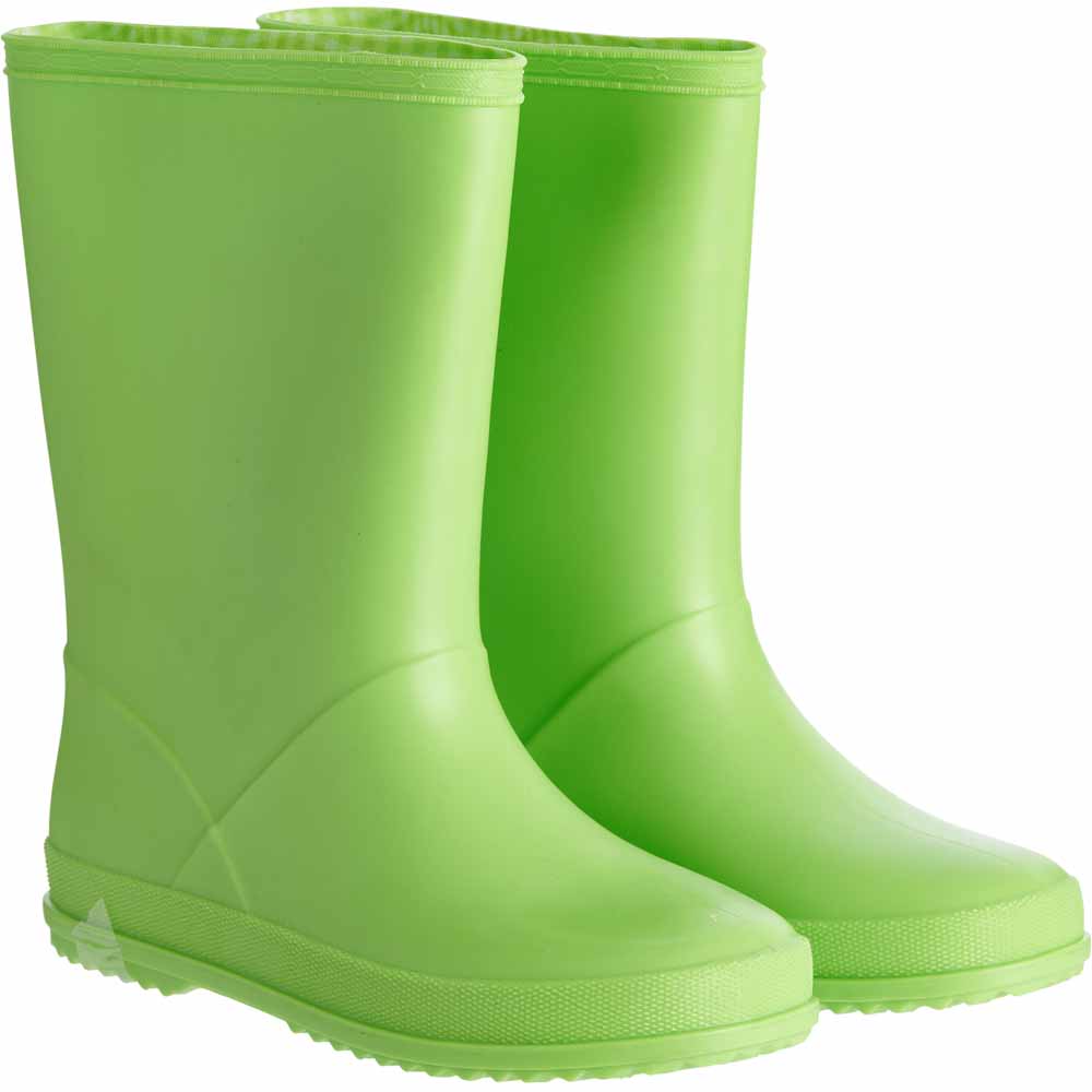 Wilko Kids Wellington Boots Green Size 